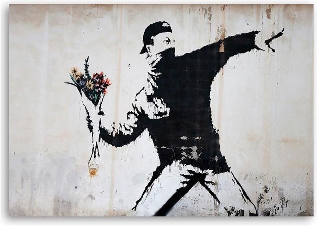 Banksy - Flower Thrower, Ophalen of Verzenden