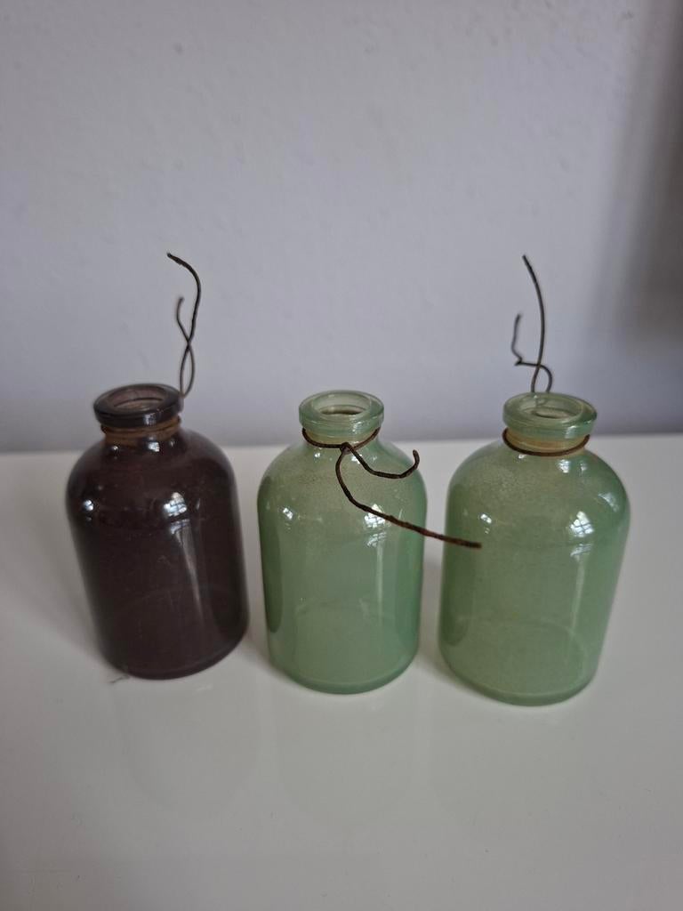 3 mini vaasjes voor bloemschikken 7cm, Huis en Inrichting, Woonaccessoires | Vazen, Ophalen of Verzenden