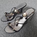 Sandalen hakken merk Seduce met glas kristallen, Zwart, Ophalen of Verzenden, Zo goed als nieuw, Schoenen met hoge hakken