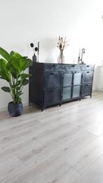 Dressoir zwart metaal industrieel Giga Meubel, Ophalen, Zo goed als nieuw, 25 tot 50 cm, Metaal