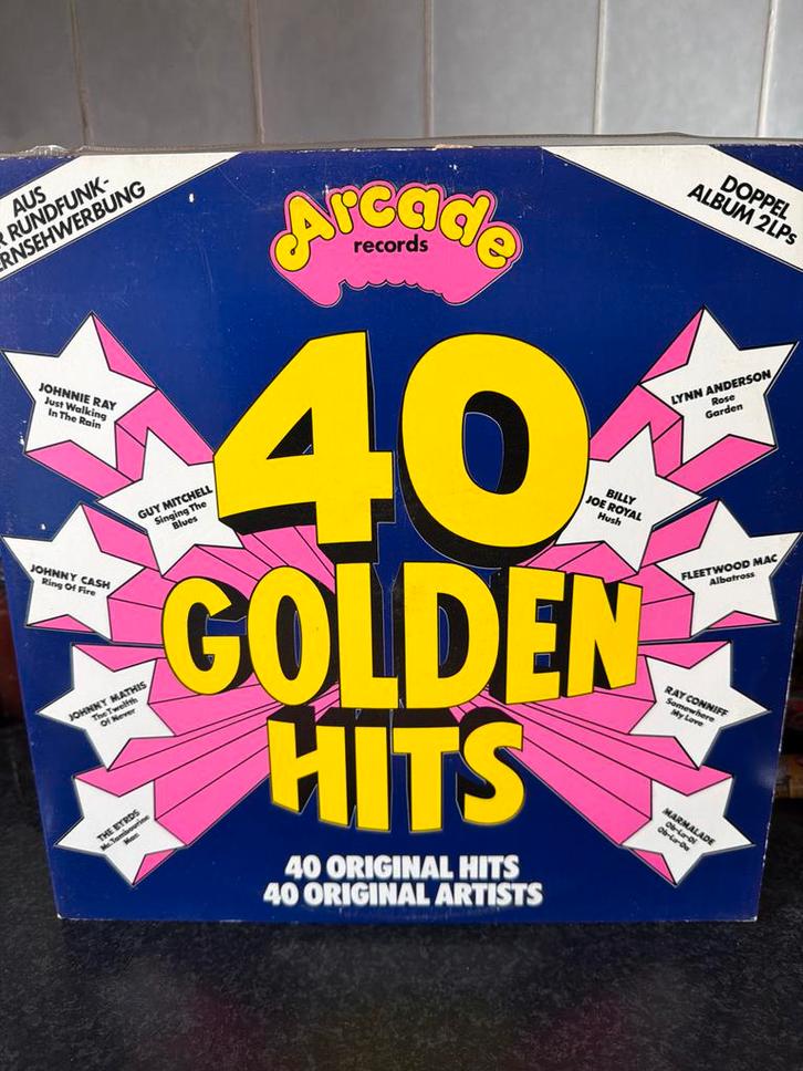 T2.  Arcade Records - 40 Golden Hits (Dubbel LP), Cd's en Dvd's, Vinyl | Pop, Gebruikt, 1960 tot 1980, 12 inch, Ophalen of Verzenden