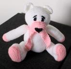 Schattig wit-roze beertje NIEUW, Kinderen en Baby's, Speelgoed | Knuffels en Pluche, Ophalen of Verzenden, Nieuw, Beer