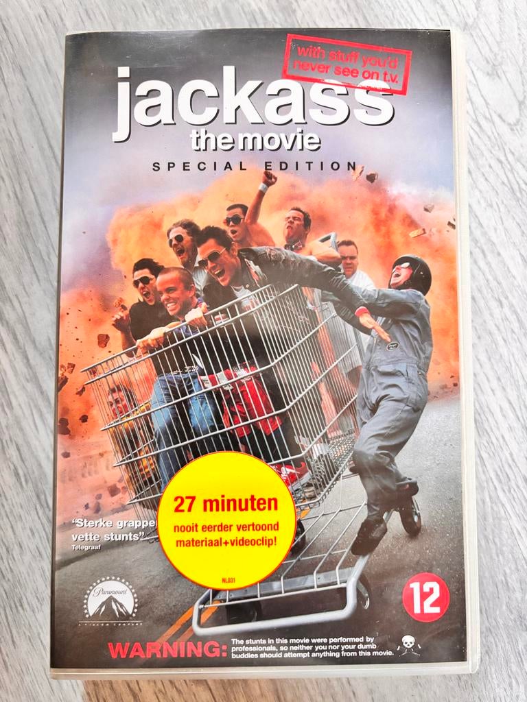 #3 Jackass The Movie VHS Special Edition, Cd's en Dvd's, VHS | Film, Gebruikt, Komedie, Vanaf 12 jaar, Ophalen of Verzenden