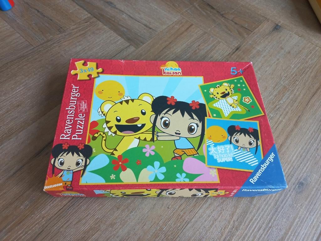 Ravensburger Ni Hao Kai-Lan Puzzel (3x49 stukjes), Ophalen of Verzenden, 10 tot 50 stukjes, Zo goed als nieuw, 4 tot 6 jaar