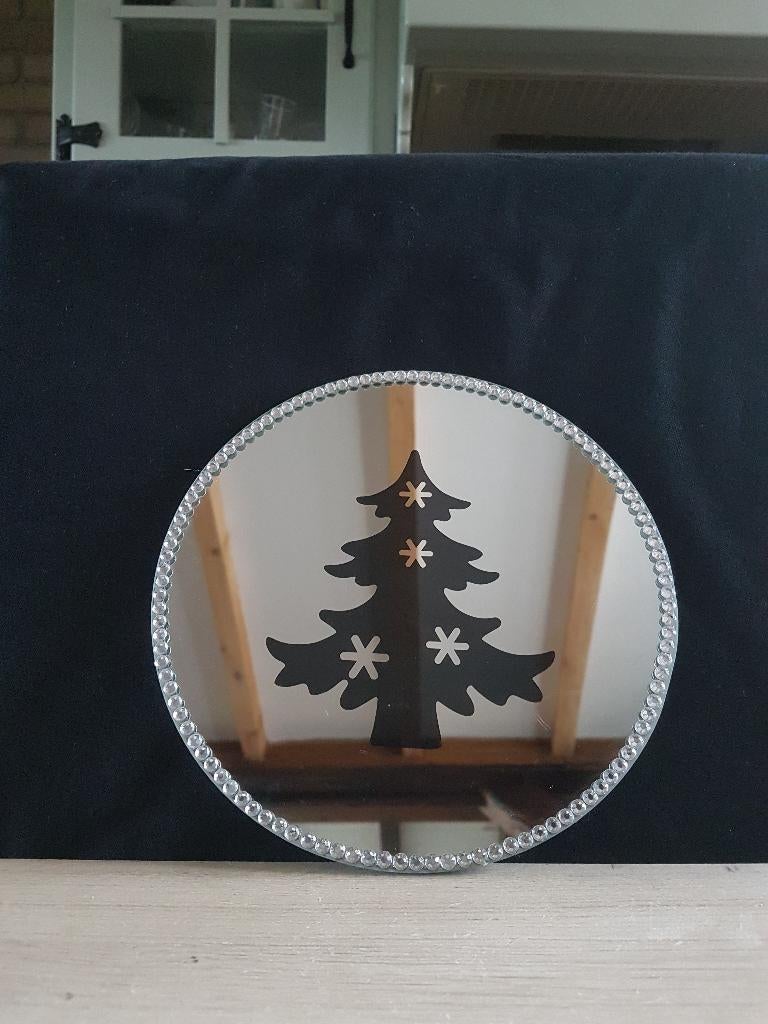 Kerst onderzetter Gemaakt van spiegelglas, Ophalen of Verzenden, Nieuw
