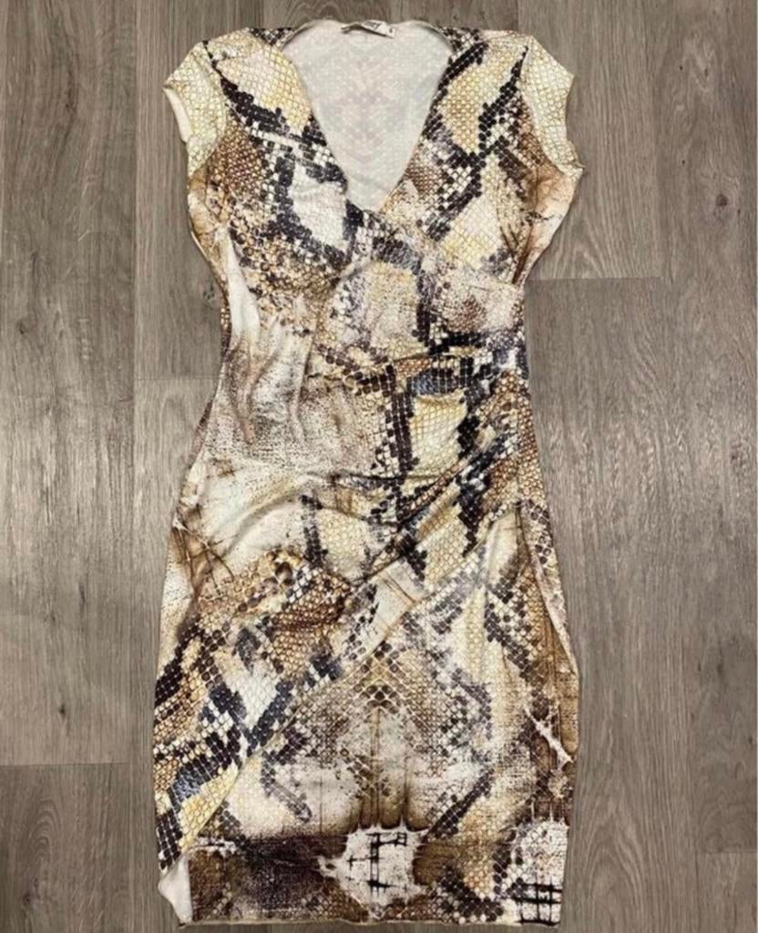 Beige travel jurk met strass, Beige, Ophalen of Verzenden, Zo goed als nieuw, Maat 36 (S)