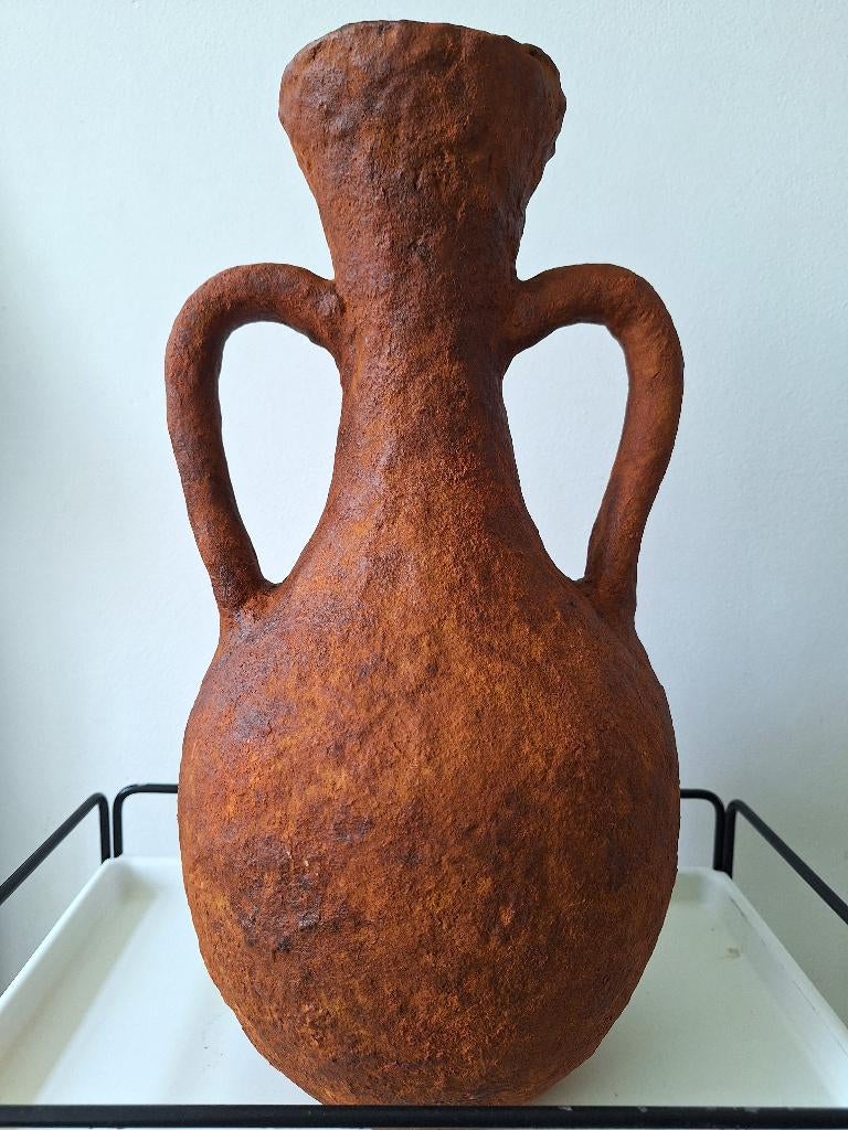 Terracotta vaas / kruik / amfoor, 40 cm hoog, Ophalen, Overige kleuren, Aardewerk of Porselein, Zo goed als nieuw