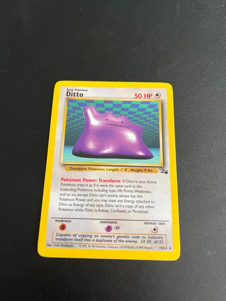 Pokémon Kaart: Ditto (18/62) - Jungle Set, Ophalen of Verzenden, Gebruikt, Losse kaart
