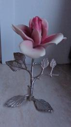 Vintage porseleinen Roos Capodimonte, Verzamelen, Beelden en Beeldjes, Ophalen, Gebruikt, Overige typen