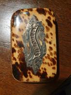 Antieke Schildpad Doos met Zilveren Decoratie, Antiek en Kunst, Ophalen of Verzenden
