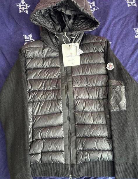 Moncler Cardigan Jasje - Zwart - Maat L, Kleding | Heren, Jassen | Winter, Zo goed als nieuw, Maat 52/54 (L), Zwart, Ophalen of Verzenden