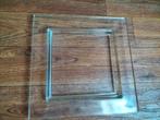 Zware glazen schaal, vierkant, met lichte beschadiging, Ophalen, Gebruikt, Vierkant, Glas