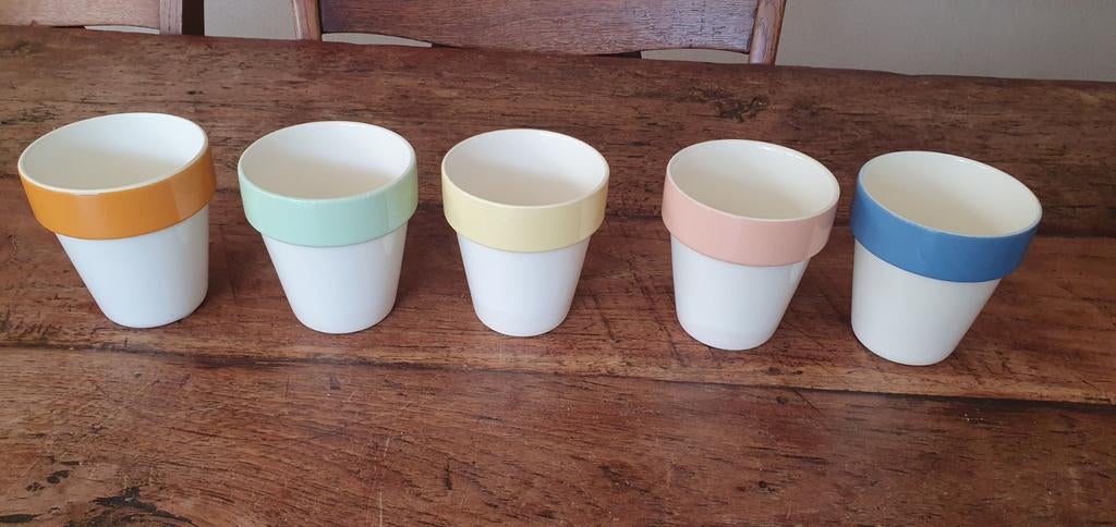 Pastel kleine melkbekers Regout mosa royal sphinx, Ophalen of Verzenden