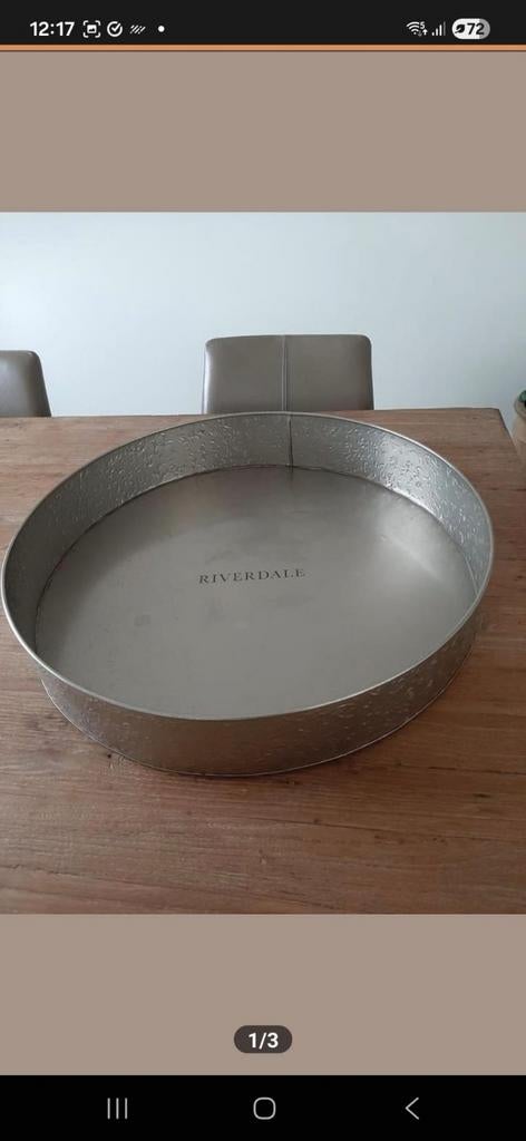 Riverdale decoratieschaal, Huis en Inrichting, Ophalen, Rond, Metaal