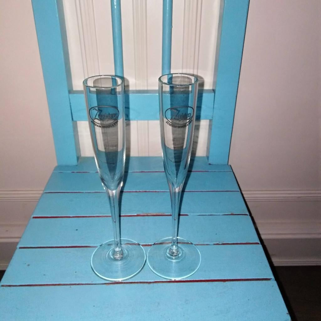 Zuidam smalle jenever glaasjes 2 stuks, Verzamelen, Glas en Borrelglaasjes, Ophalen, Gebruikt, Overige typen