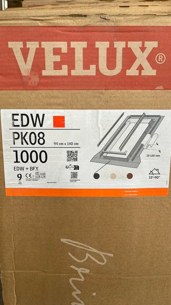 Velux Gootstukken EDW PK08 4x nieuw, Ophalen, Minder dan 80 cm, 80 tot 120 cm, Zo goed als nieuw
