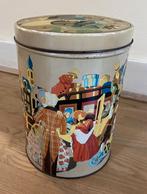 Blikken trommel rond en kleurrijk 22 cm hoog vintage, Ophalen of Verzenden, Gebruikt, Overige