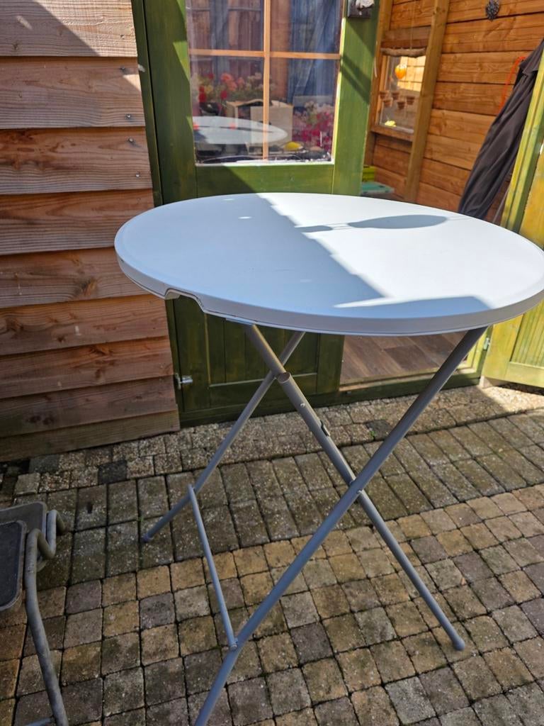 Ronde witte tuintafel 2x, Tuin en Terras, Tuintafels, Ophalen