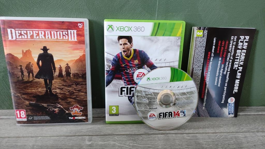 Fifa 14 xbox 360 en gratis desperados 3 pc game, Spelcomputers en Games, 1 speler, Ophalen of Verzenden, Zo goed als nieuw, Vanaf 3 jaar