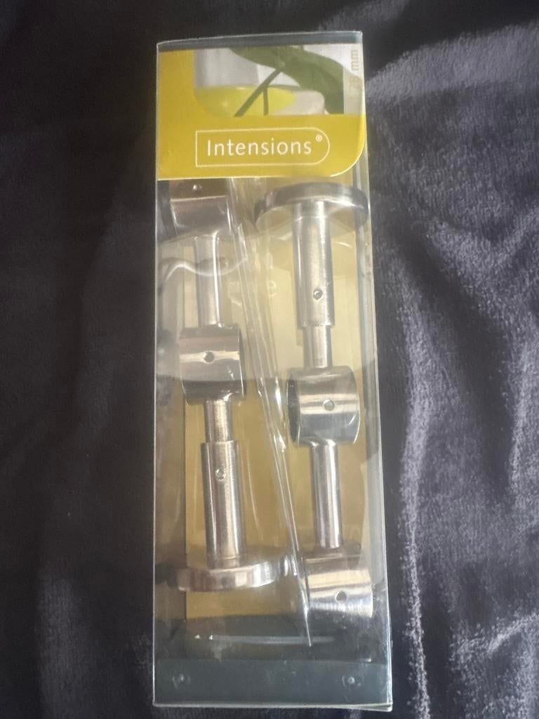 Intensions Gordijnroede Steunen RVS-look 17cm Dubbel (2 stuk, Minder dan 50 cm, Nieuw, Ophalen of Verzenden, Minder dan 100 cm