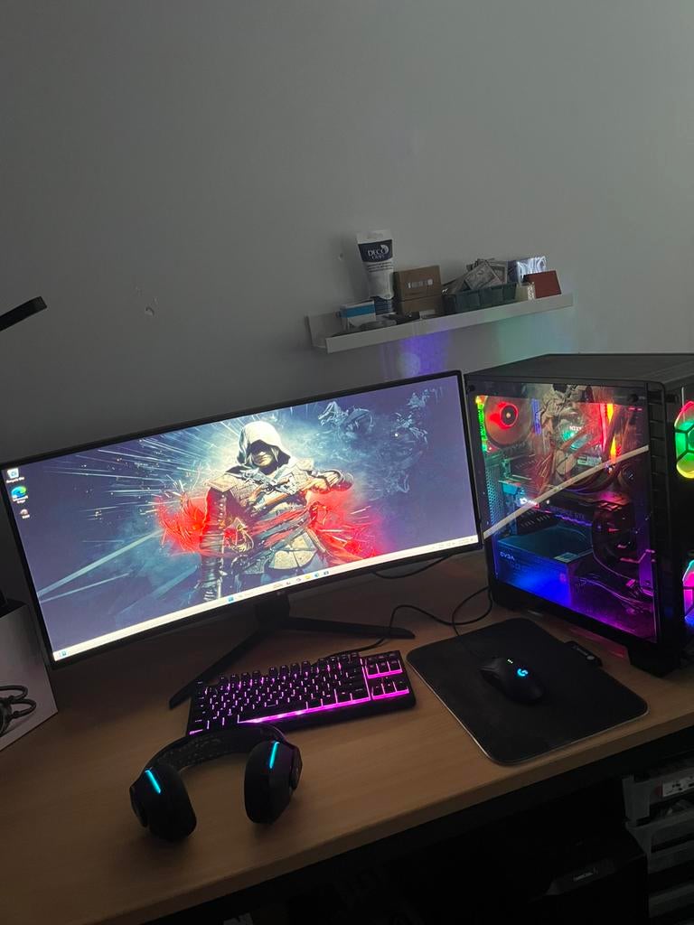 COMPLETE GAMING PC SETUP – 34” ULTRAWIDE 160HZ, Computers en Software, Desktop Pc's, 32 GB, Virtual Reality, Zo goed als nieuw