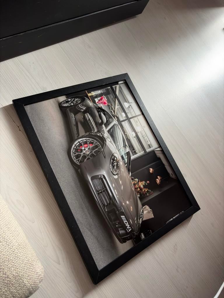 Ingelijste Porsche 911 Foto - Sportwagen Kunst, Ophalen, Minder dan 50 cm, 50 tot 75 cm, Zo goed als nieuw