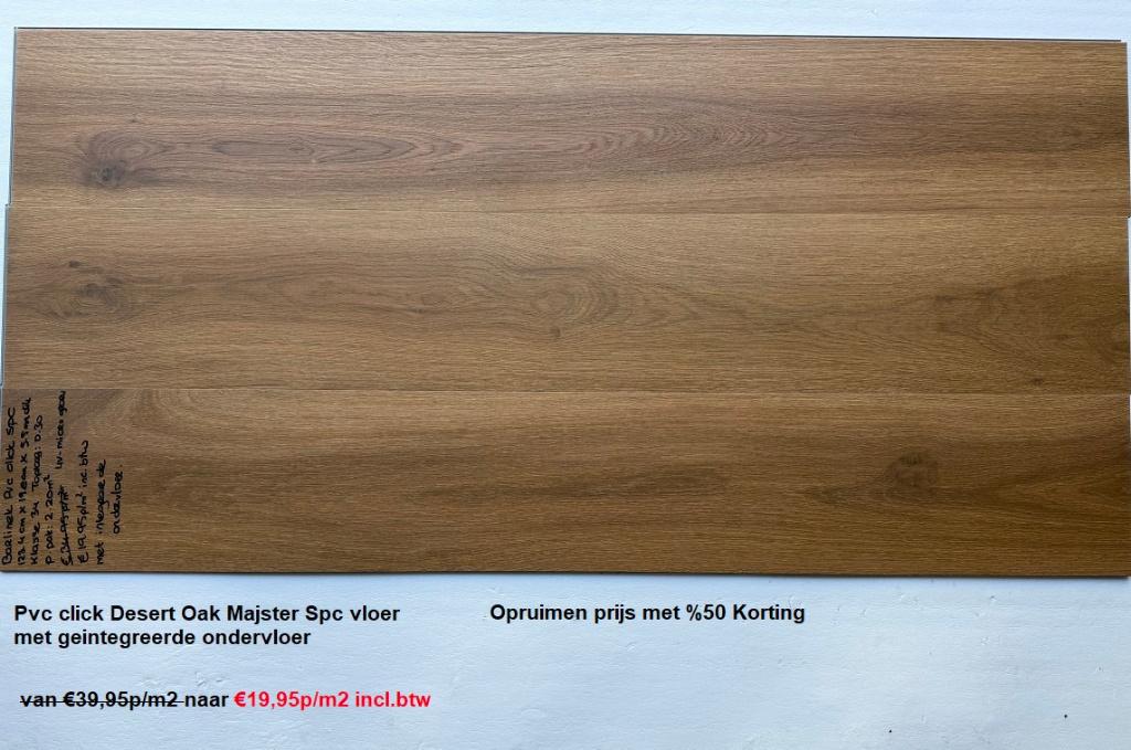 Pvc click Bras Oak Bruin met integreerde ondervloer €19,95m2