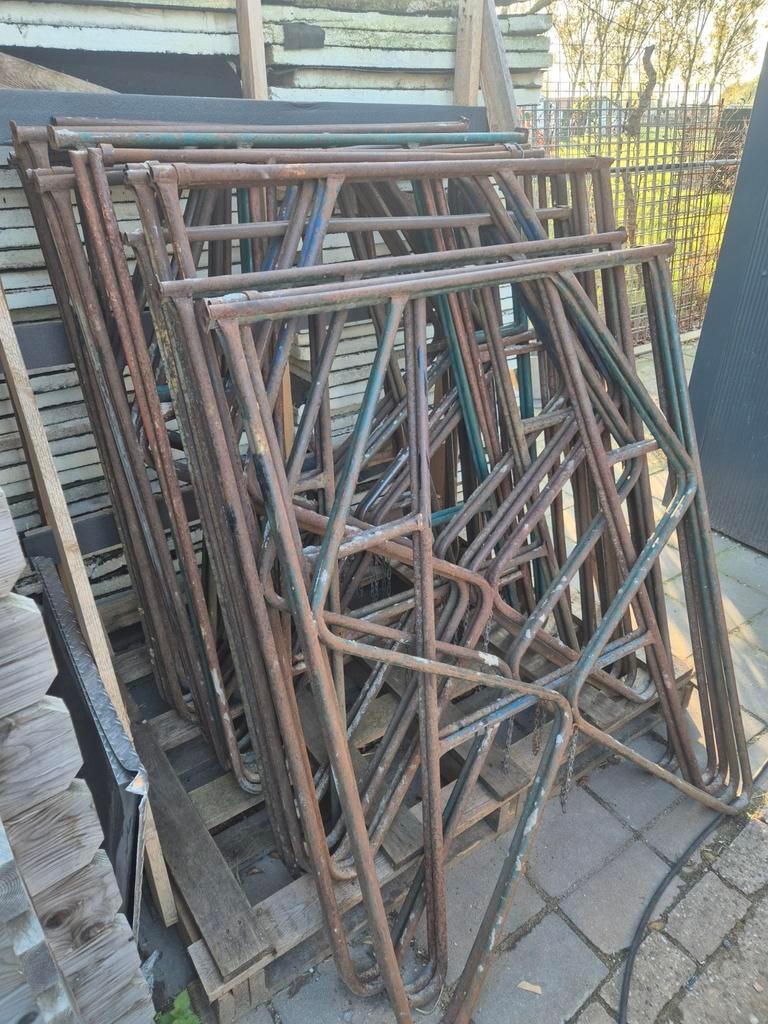 14 Gebruikte Schragen - 1.3m Werkhoogte, Doe-het-zelf en Verbouw, Steigers, Ophalen of Verzenden