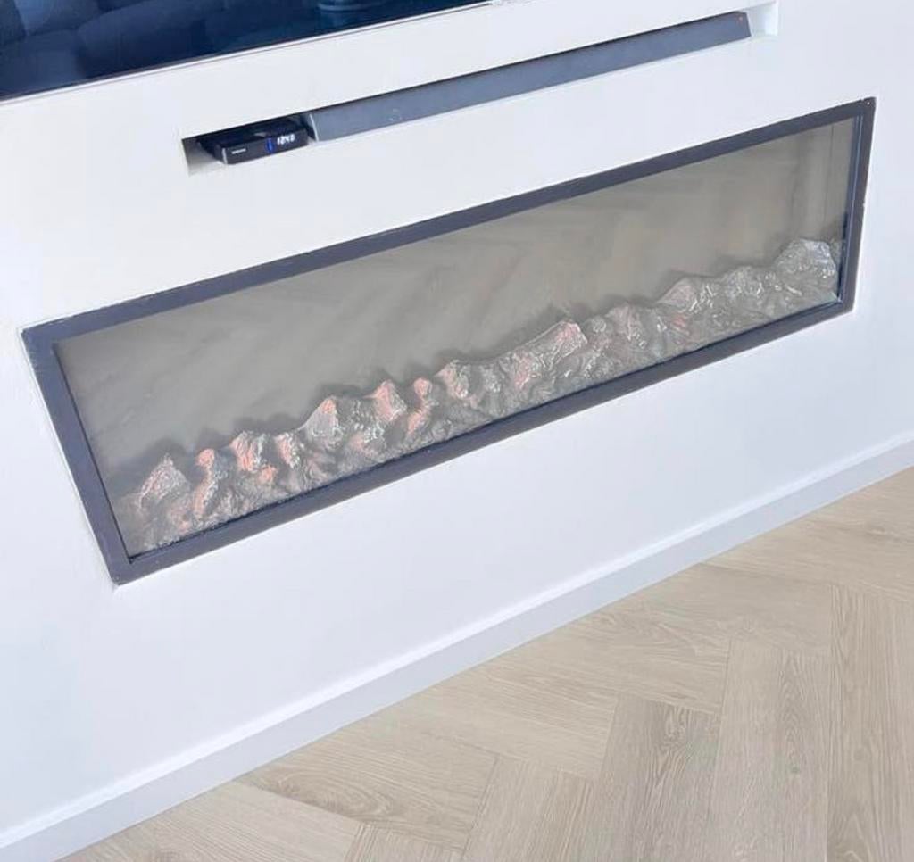 Inbouw Elektrische haard 130 cm breed, Huis en Inrichting, Haarden, Ophalen, Zo goed als nieuw, Inbouwhaard, Elektrische haard