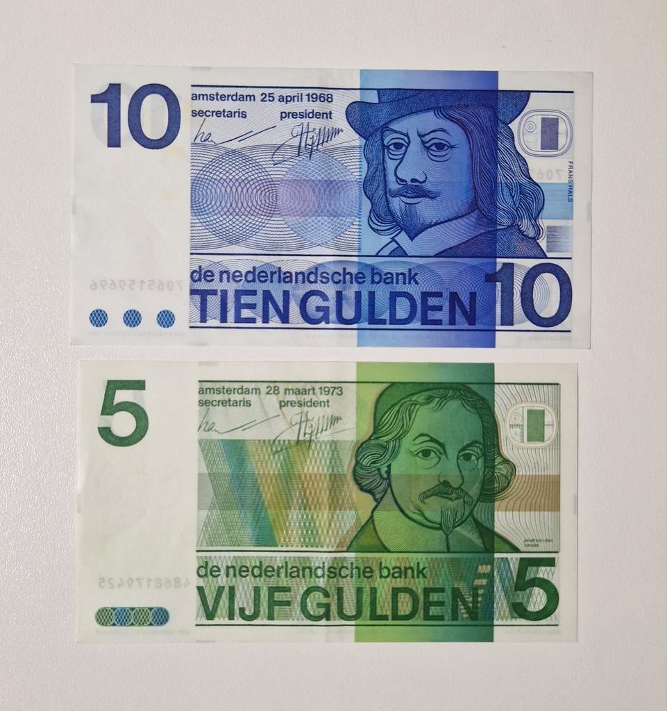 5 en 10 Gulden biljet | UNC-, Postzegels en Munten, Bankbiljetten | Nederland, Verzenden