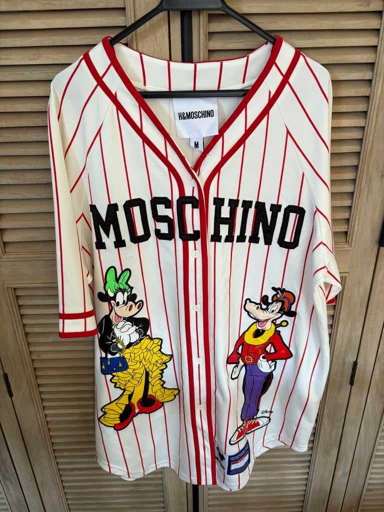 H&M X Moschino Baseball Shirt Disney, Kleding | Dames, Maat 38/40 (M), Wit, Ophalen of Verzenden, Zo goed als nieuw