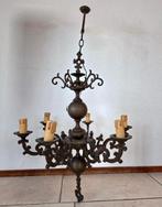 Antieke bronzen kroonluchter, Huis en Inrichting, Lampen | Kroonluchters, Ophalen, Gebruikt, Overige materialen