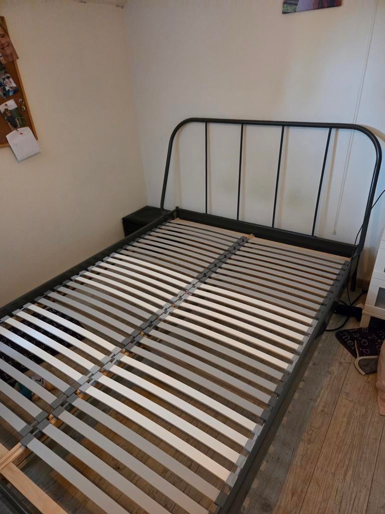 IKEA Kopardal bedframe 140x200 met lattenbodem, Gebruikt, Zwart, Tweepersoons, 200 cm
