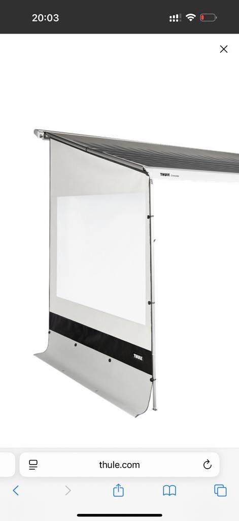 Gezocht: Thule Rainblocker zijwand maat L, Caravans en Kamperen, Ophalen, Gebruikt