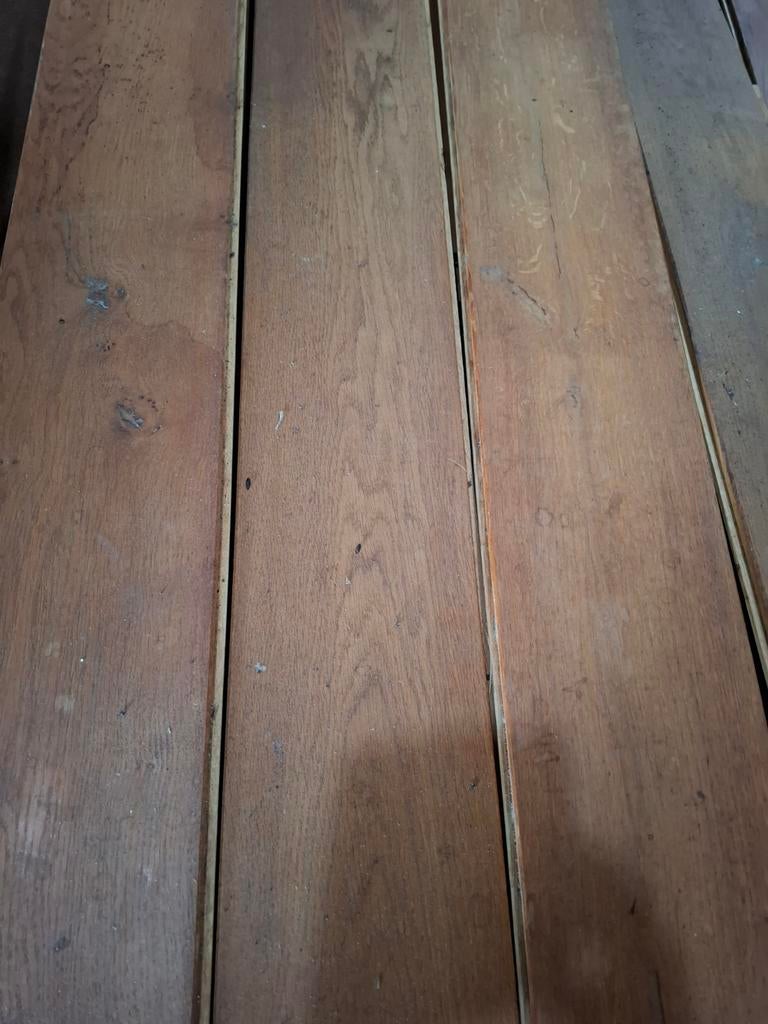 Massief eiken vloer, Doe-het-zelf en Verbouw, Vloerdelen en Plavuizen, Ophalen, Gebruikt, Vloerdelen of -planken, 10 m² of meer