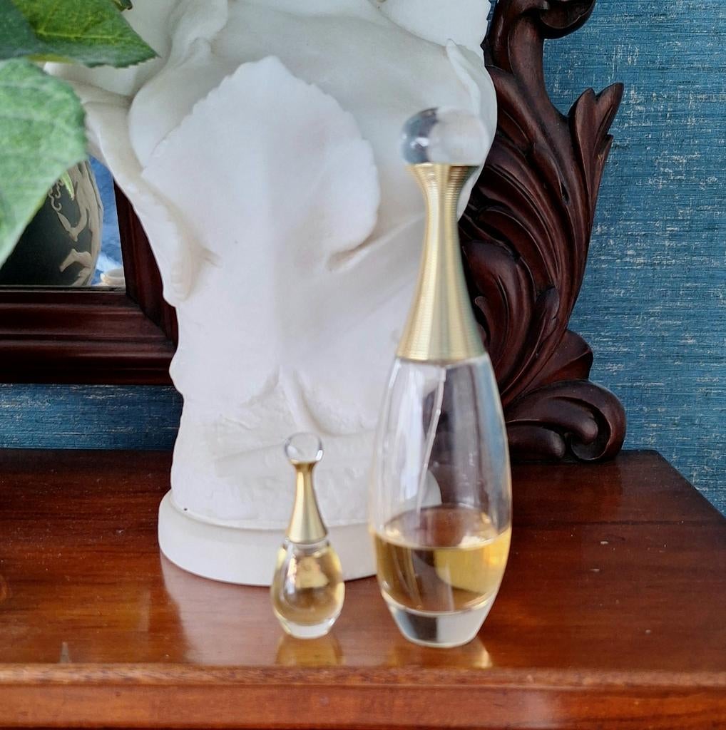 Dior Eau de parfum J'Adore flacon en miniatuur flesje 1999., Ophalen of Verzenden, Miniatuur