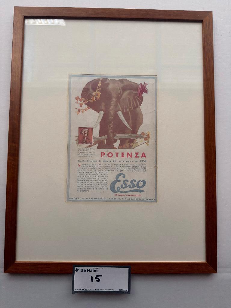 Oude Esso reclame poster, Verzamelen, Merken en Reclamevoorwerpen, Ophalen, Zo goed als nieuw, Reclamebord