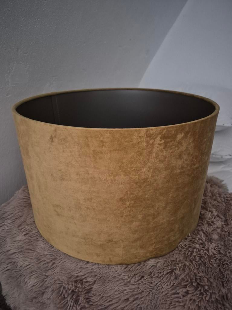 Okergele/Goudkleurige Lampenkap - Zo goed als nieuw, Ophalen of Verzenden, Zo goed als nieuw, Overige kleuren, Rond