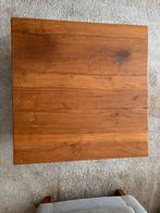 Teakhouten salontafel 80 x 80 x 40 cm, Huis en Inrichting, Tafels | Salontafels, Ophalen, Gebruikt, 50 tot 100 cm, Minder dan 50 cm