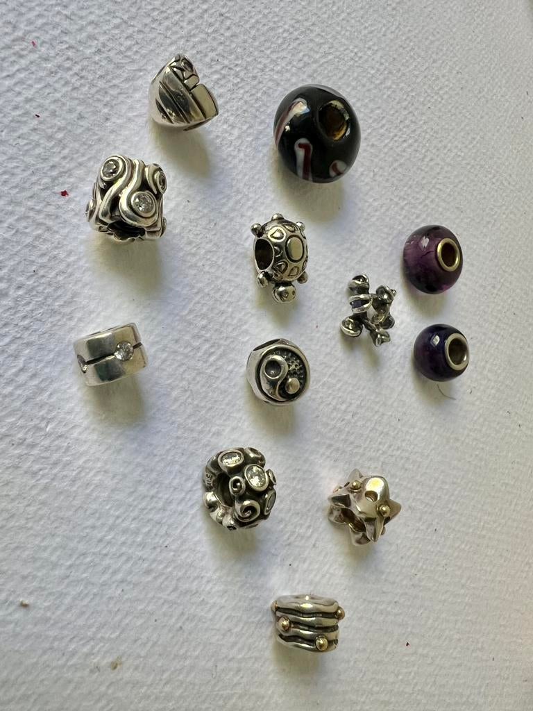 Pandora bedels lot 12 stuks, Ophalen, Pandora, Zo goed als nieuw, 4 bedels of meer