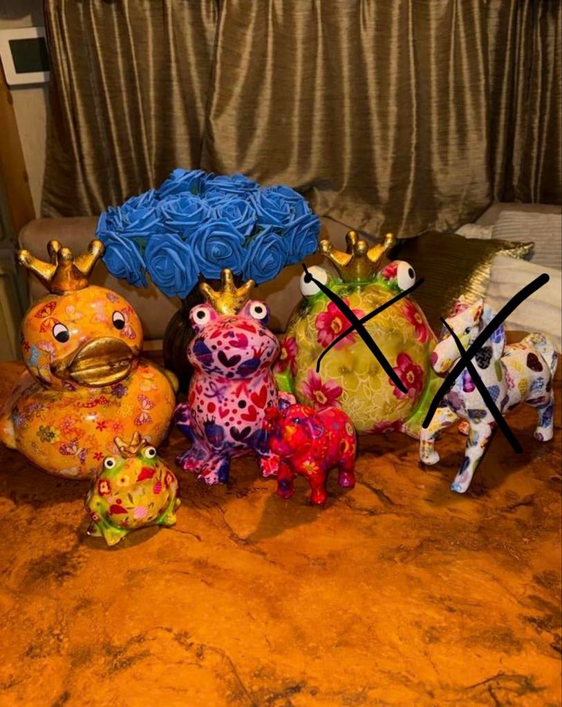 Pomme pidou spaarpotten eend kikkers olifant, Verzamelen, Ophalen of Verzenden, Zo goed als nieuw, Steen, Aardewerk of Keramiek