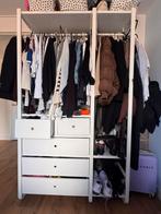 Witte IKEA kledingkast met lades en hangruimte, Huis en Inrichting, Kasten | Kledingkasten, Ophalen, Gebruikt, 200 cm of meer