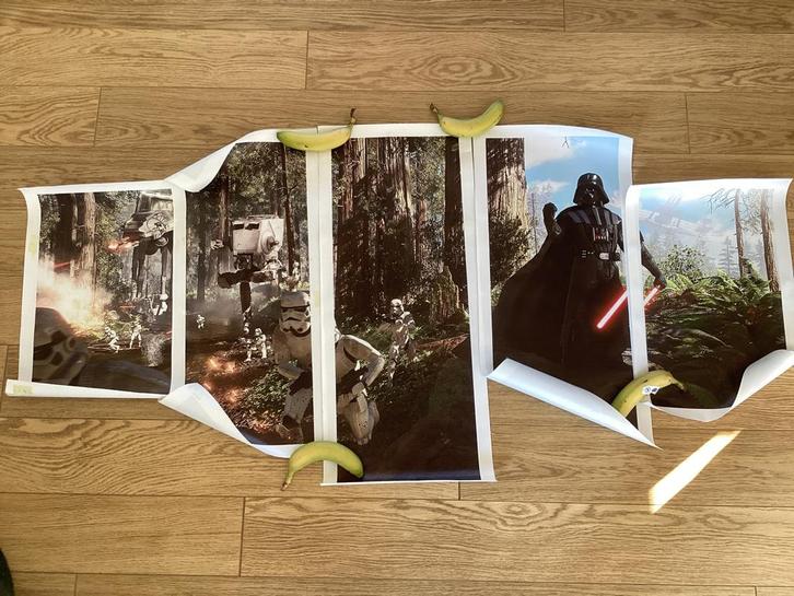 star wars 5 artprints Battle of Endor op vinyl, Verzamelen, Star Wars, Gebruikt, Boek of Poster, Ophalen of Verzenden