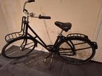 Stadfiets met voordrager en bagagedrager - Zwart, Fietsen en Brommers, Fietsen | Dames | Damesfietsen, 53 tot 56 cm, Ophalen, Gebruikt