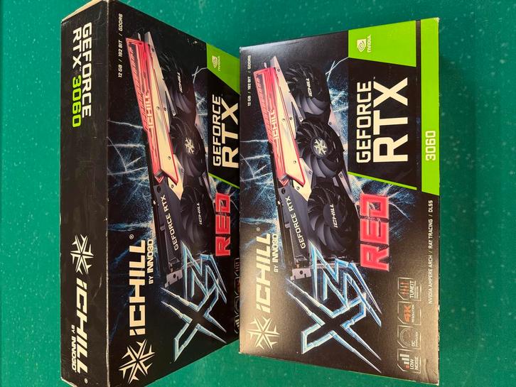 iChill RTX 3060 Inno3d 2x nieuw, Computers en Software, Videokaarten, Nieuw, Nvidia, PCI-Express 4.0, GDDR6, HDMI, Ophalen of Verzenden