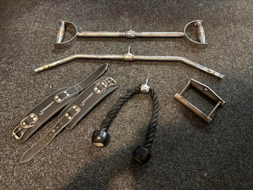 Lat pull pully pulley accessoires set nr 1, Accesoires set, Gebruikt, Nr 1, Overige typen
