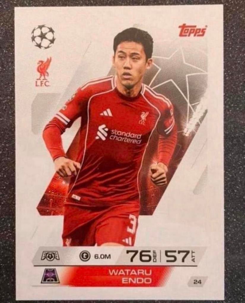 Topps MA 25/26    WATARU ENDO    LIVERPOOL FC, Verzenden, Zo goed als nieuw, Plaatje