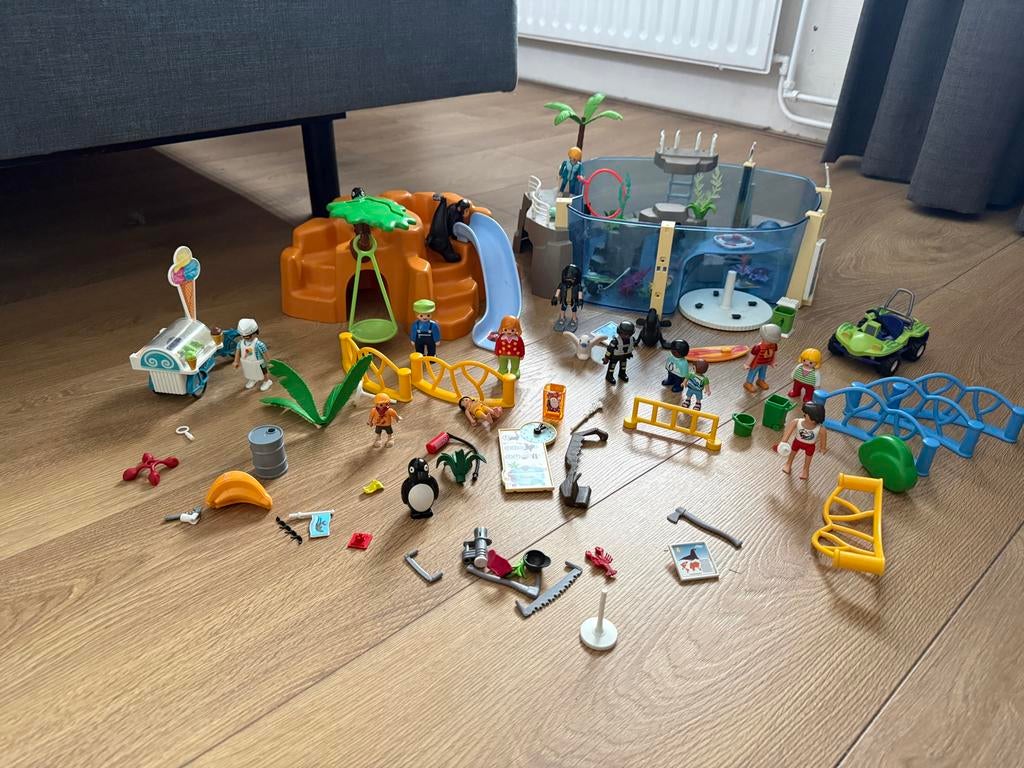 Grote Playmobil set met waterpark en dierentuin, Ophalen of Verzenden, Gebruikt, Complete set