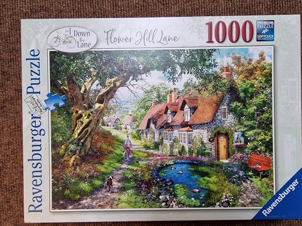 Ravensburger Puzzel 1000 Stukjes - Flower Hill Lane, Ophalen of Verzenden, Zo goed als nieuw
