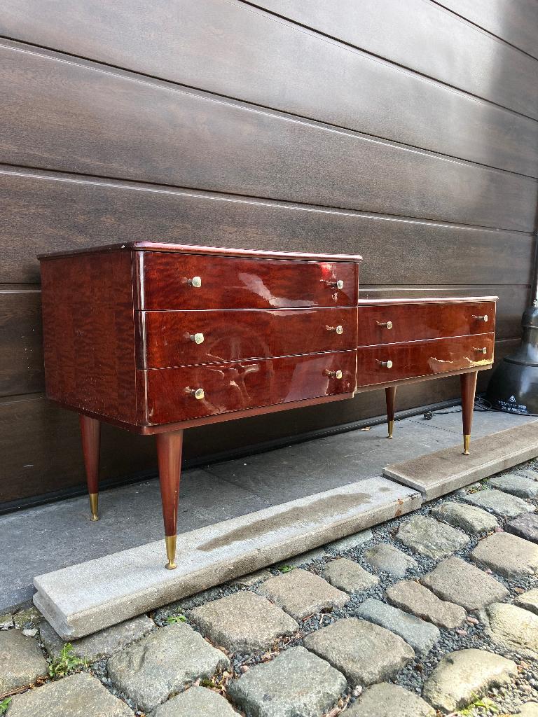 Vintage sideboard / ladekast  / tv kast, Huis en Inrichting, Kasten | Ladekasten, Ophalen, Gebruikt, 100 tot 150 cm, 3 of 4 laden